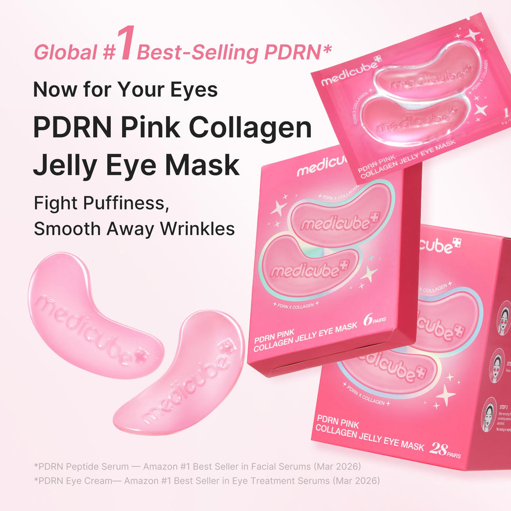 medicube PDRN Pink Collagen Jelly Eye Mask | Hydrogel Eye Patches with PDRN, Collagen, NAD | Refreshing for Puffy, Tired Eyes | Firming for Look of Wrinkles, Fine Lines | Korean Skincare (50 Pairs)