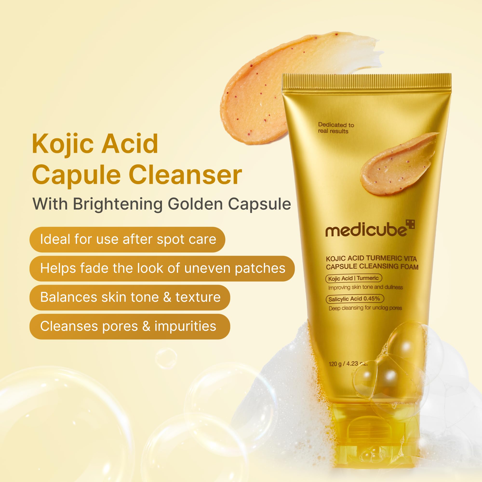 medicube Facial Cleanser Zero Pore Capsule Cleansing Foam | Daily Gentle Cleanser for Skin Texture, Blackhead & Pore Care | AHA, BHA & PHA for Deep Cleansing | Korean Skincare, 4.23 oz
