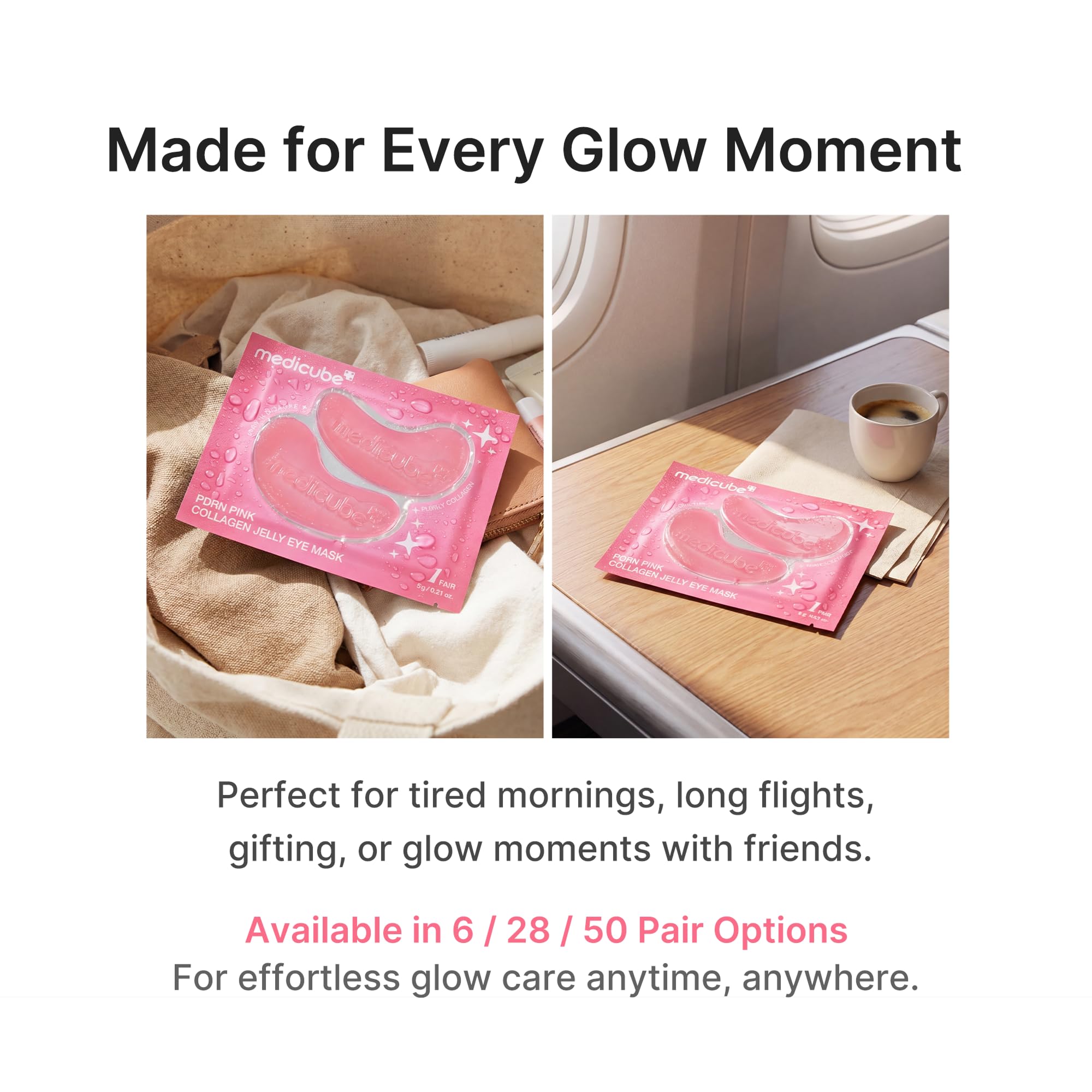 medicube PDRN Pink Collagen Jelly Eye Mask | Hydrogel Eye Patches with PDRN, Collagen, NAD | Refreshing for Puffy, Tired Eyes | Firming for Look of Wrinkles, Fine Lines | Korean Skincare (50 Pairs)