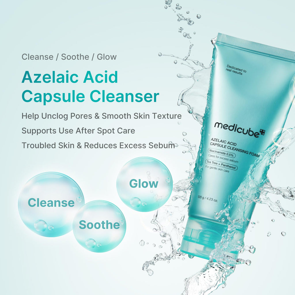 medicube Facial Cleanser Zero Pore Capsule Cleansing Foam | Daily Gentle Cleanser for Skin Texture, Blackhead & Pore Care | AHA, BHA & PHA for Deep Cleansing | Korean Skincare, 4.23 oz