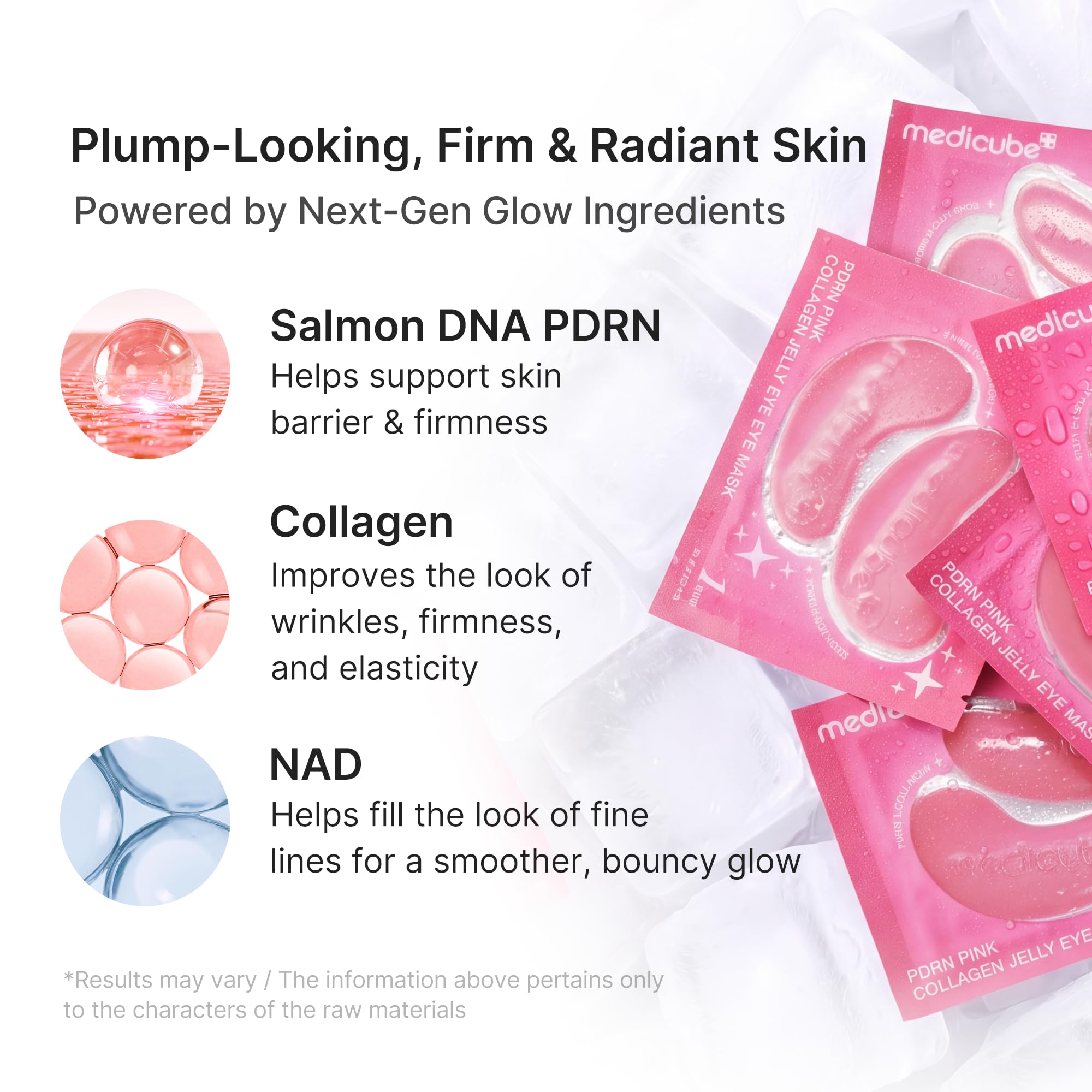medicube PDRN Pink Collagen Jelly Eye Mask | Hydrogel Eye Patches with PDRN, Collagen, NAD | Refreshing for Puffy, Tired Eyes | Firming for Look of Wrinkles, Fine Lines | Korean Skincare (50 Pairs)