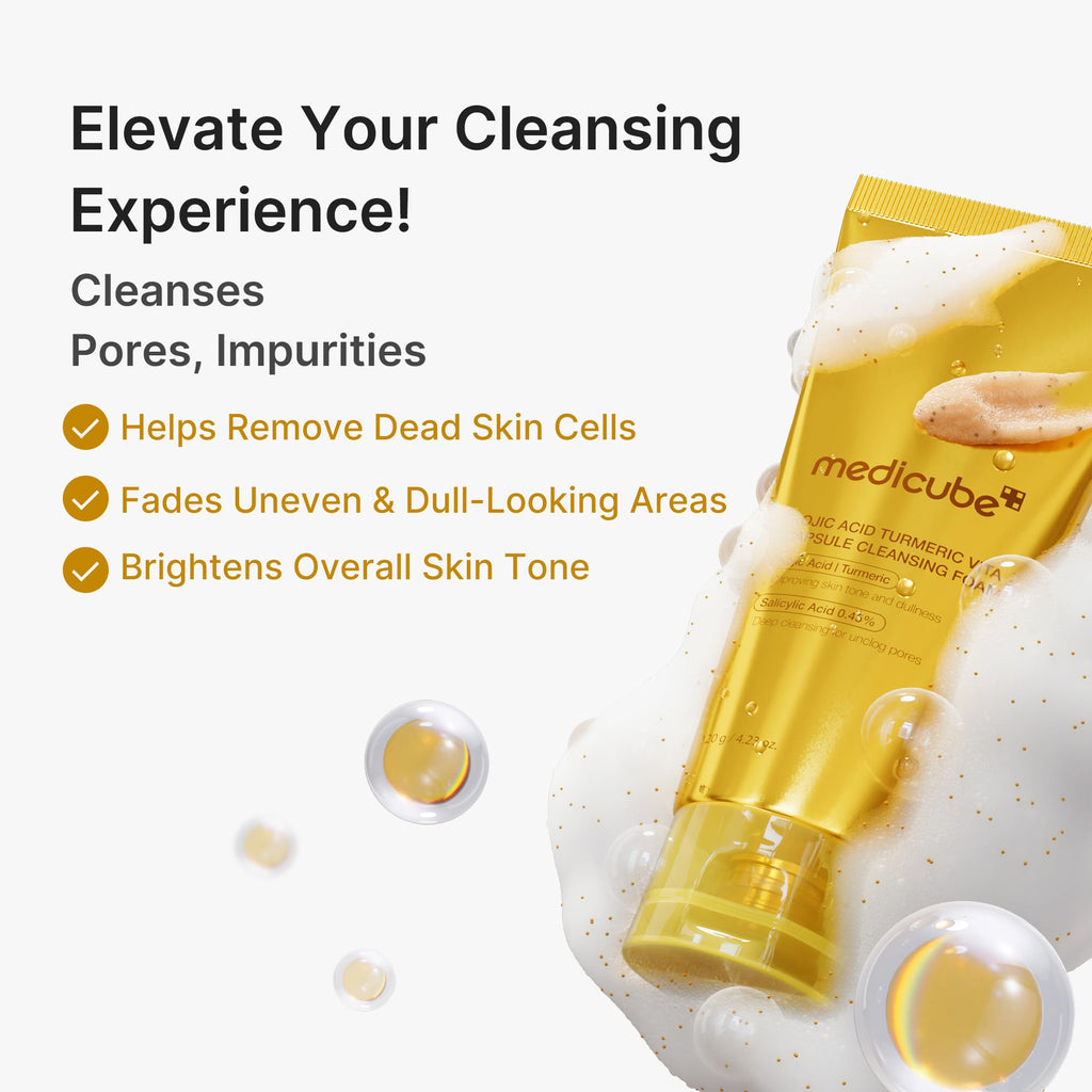 medicube Facial Cleanser Zero Pore Capsule Cleansing Foam | Daily Gentle Cleanser for Skin Texture, Blackhead & Pore Care | AHA, BHA & PHA for Deep Cleansing | Korean Skincare, 4.23 oz