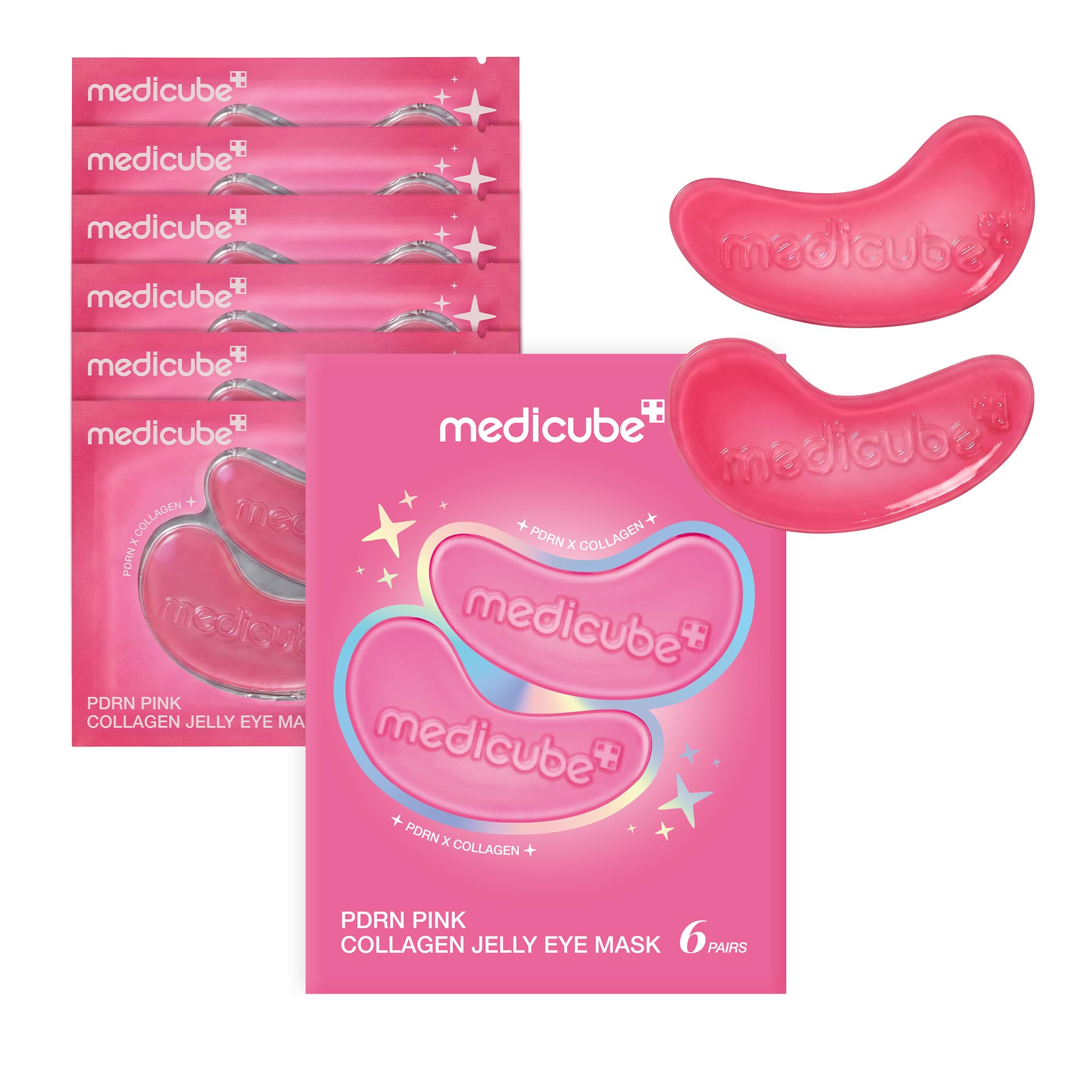 medicube PDRN Pink Collagen Jelly Eye Mask | Hydrogel Eye Patches with PDRN, Collagen, NAD | Refreshing for Puffy, Tired Eyes | Firming for Look of Wrinkles, Fine Lines | Korean Skincare (50 Pairs)