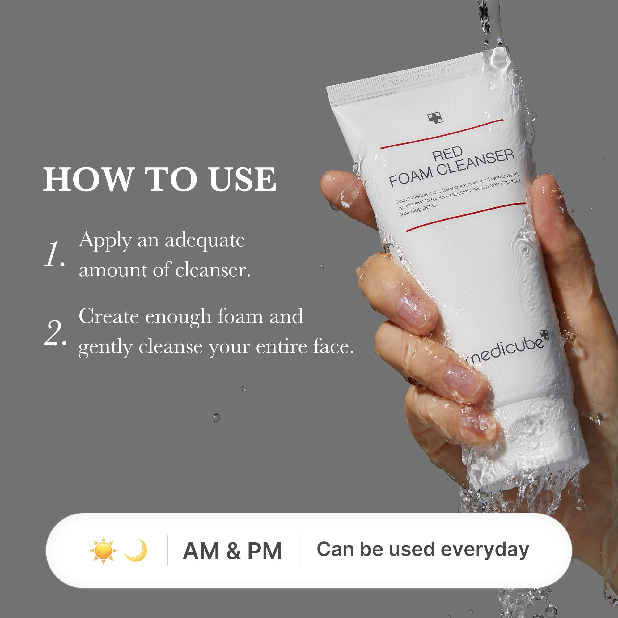 medicube Facial Cleanser Zero Pore Capsule Cleansing Foam | Daily Gentle Cleanser for Skin Texture, Blackhead & Pore Care | AHA, BHA & PHA for Deep Cleansing | Korean Skincare, 4.23 oz