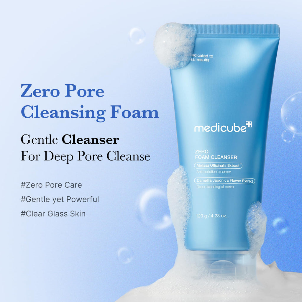 medicube Facial Cleanser Zero Pore Capsule Cleansing Foam | Daily Gentle Cleanser for Skin Texture, Blackhead & Pore Care | AHA, BHA & PHA for Deep Cleansing | Korean Skincare, 4.23 oz