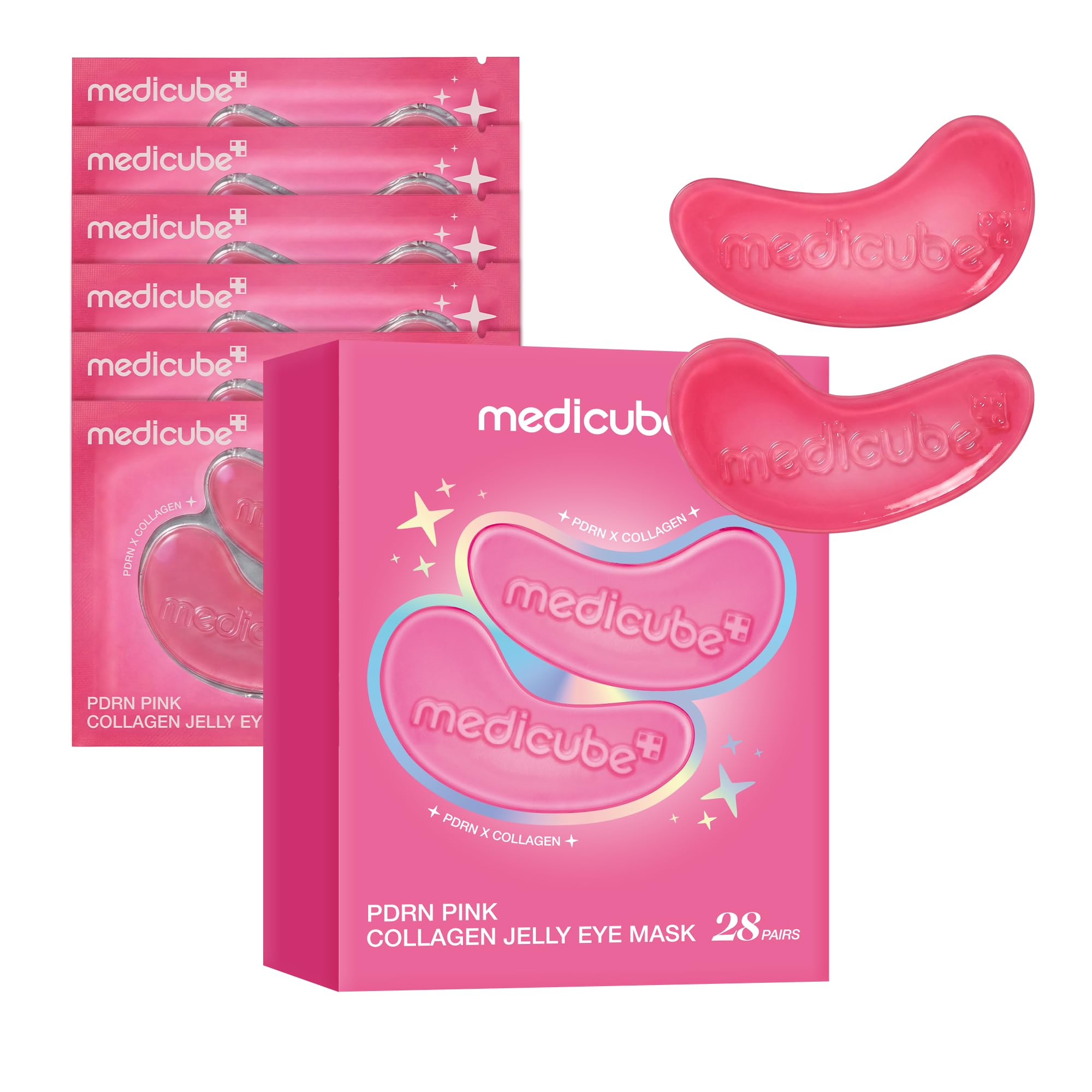 medicube PDRN Pink Collagen Jelly Eye Mask | Hydrogel Eye Patches with PDRN, Collagen, NAD | Refreshing for Puffy, Tired Eyes | Firming for Look of Wrinkles, Fine Lines | Korean Skincare (50 Pairs)